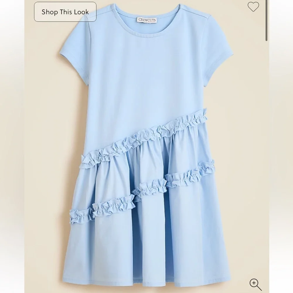 J crew Girls' asymmetrical mixy dress gentle sea